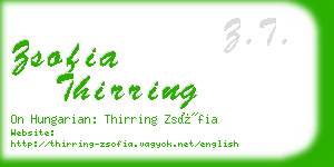 zsofia thirring business card